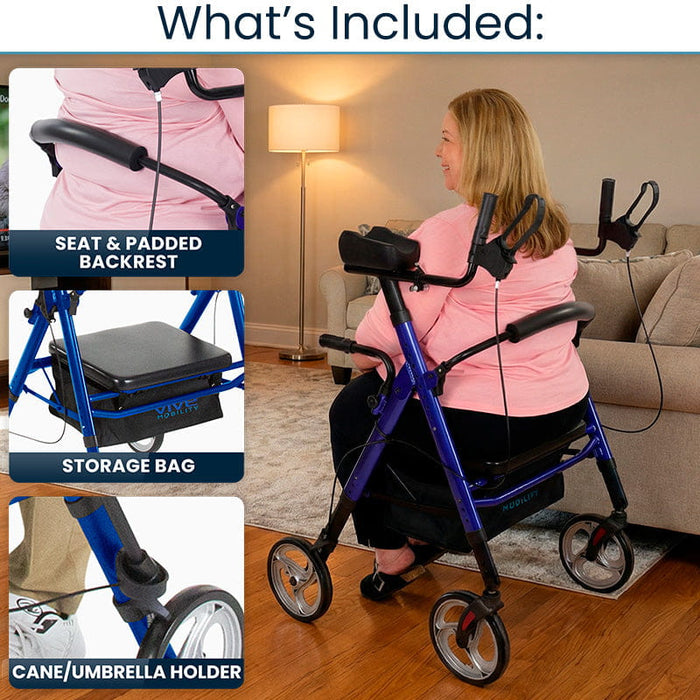 Vive Health Series T Upright Walker Bariatric Rollator