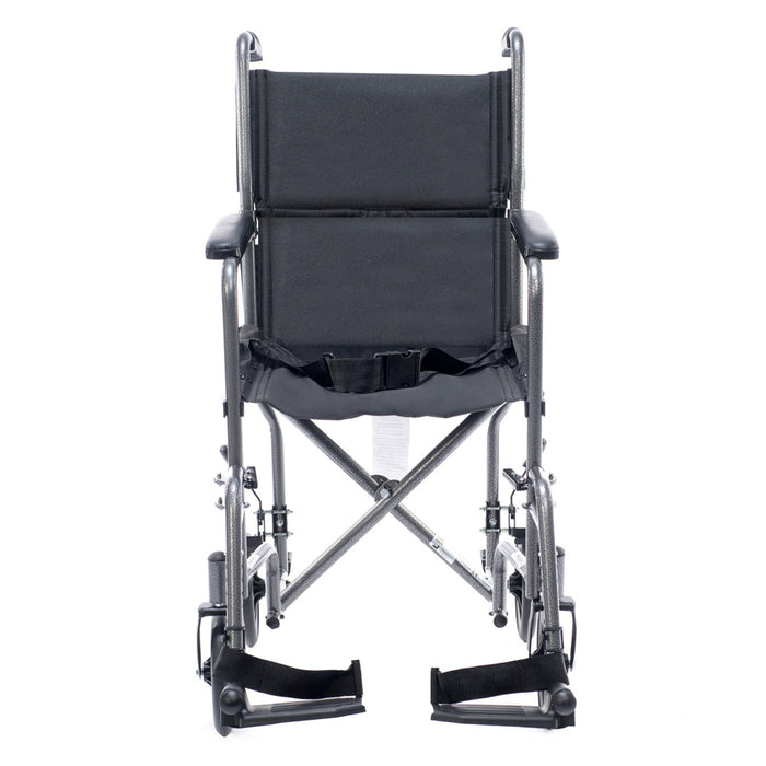 Astra Steel Transport Chair – Silver Vein | 250 lb Capacity