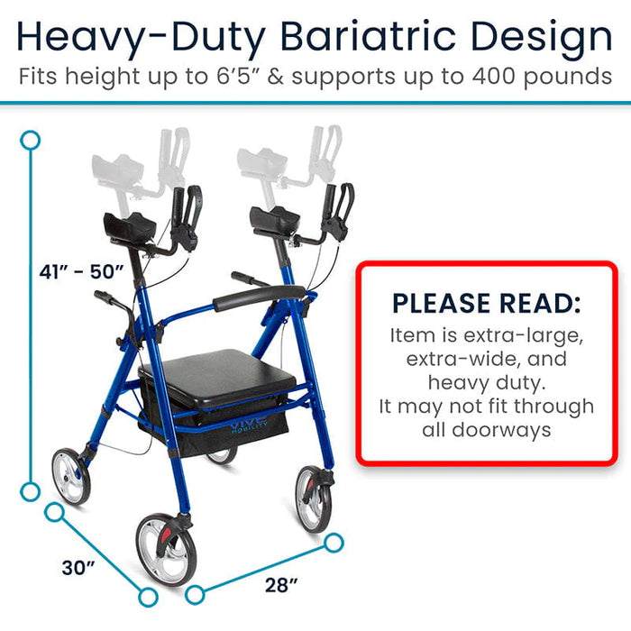 Vive Health Series T Upright Walker Bariatric Rollator