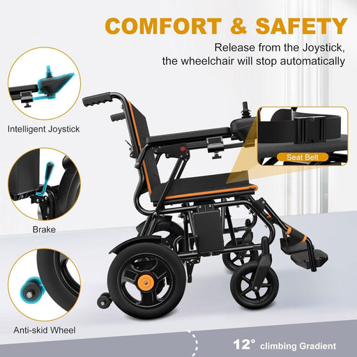 Foldable Lightweight 500W Dual Motor Electric Wheelchair