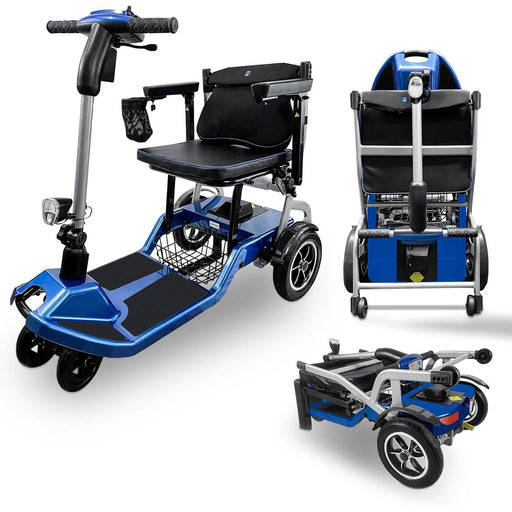 Folding Travel Scooters Ultra Lightweight Electric Powered 4 Wheel Mobility Scooter