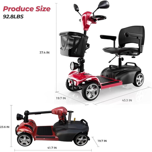 Lightweight Transportable 4 Wheel Mobility Scooters