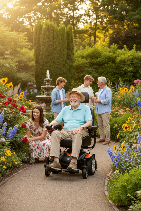 SuperHandy GoRide CRX Mid-Wheel Drive Power Wheelchair