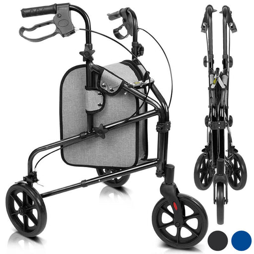 Vive Health 3 Wheel Walker Rollator - Lightweight Foldable Walking Transport