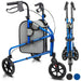 Vive Health 3 Wheel Walker Rollator - Lightweight Foldable Walking Transport