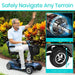 Vive Health 4 Wheel Mobility Scooter - Electric Powered with Seat for Seniors