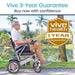 Vive Health Power Wheelchair - Foldable Long Range Transport Aid