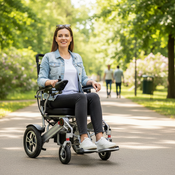 Vive Health 24V Battery Foldable Power Wheelchair