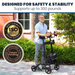Vive Health Upright Rollator - Walker with Foldable Transport Seat