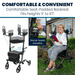 Vive Health Upright Rollator - Walker with Foldable Transport Seat
