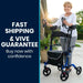 Vive Health Upright Rollator - Walker with Foldable Transport Seat