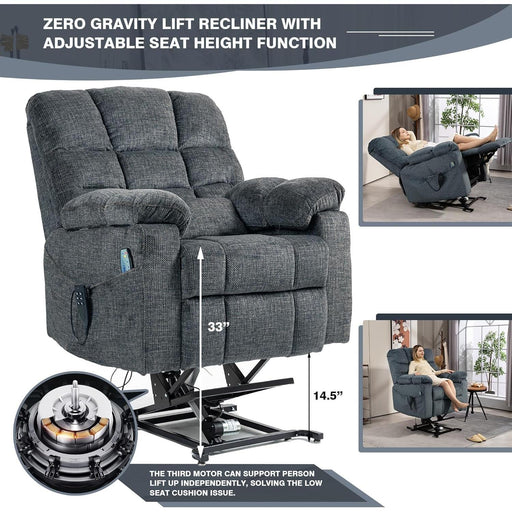 Zero Gravity Lift Recliner Chairs with Heat and Massage